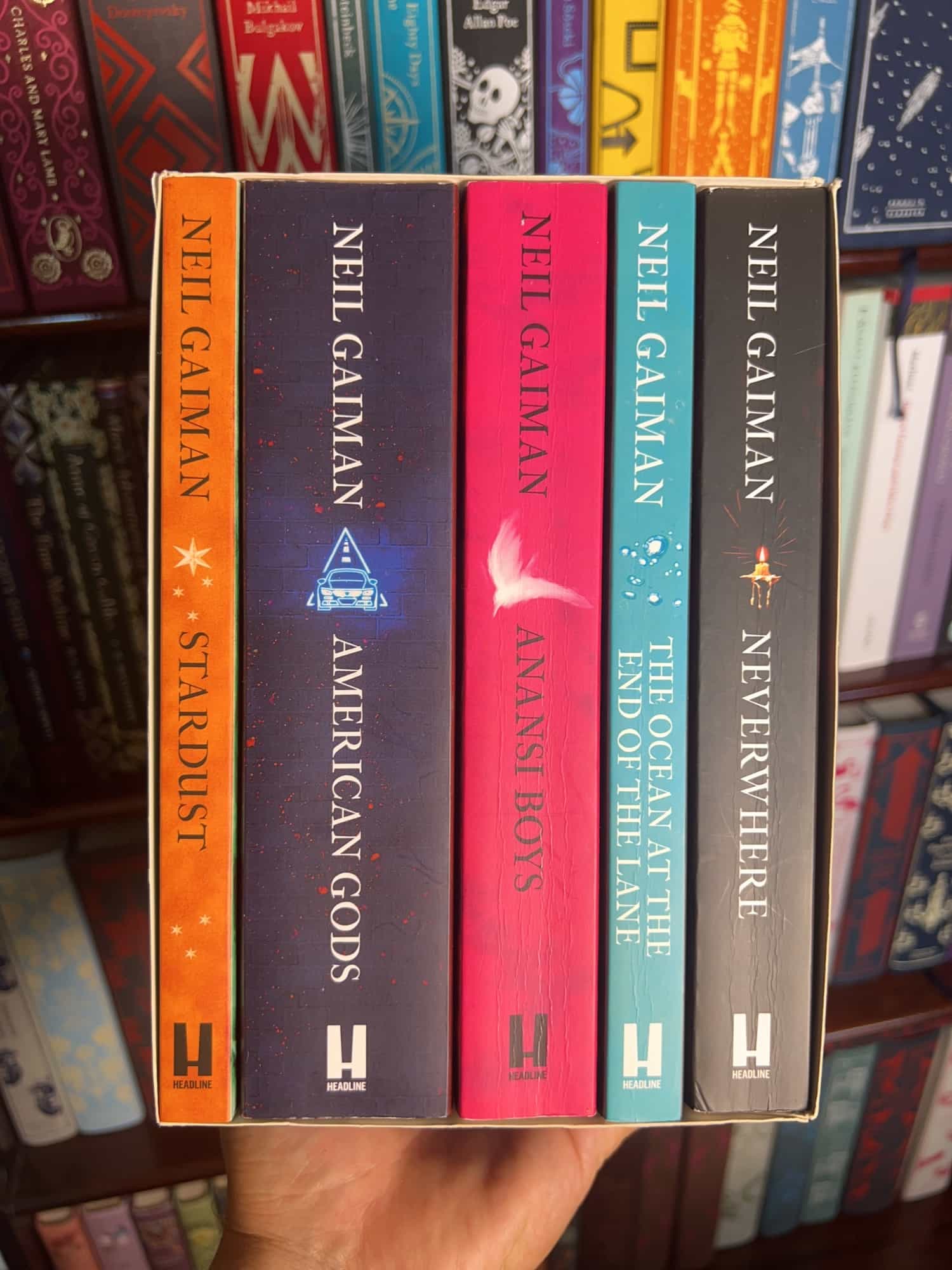 Neil Gaiman: Stardust / American Gods / Anansi Boys / The Ocean at the End of the Lane / Neverwhere by Neil Gaiman — front cover